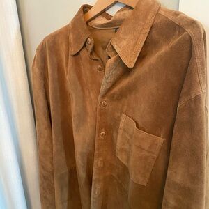 Men's Tan Suede Shirt Jacket